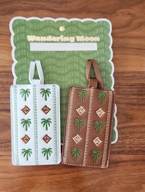 Palm Tree Embroidered Luggage Tag - New